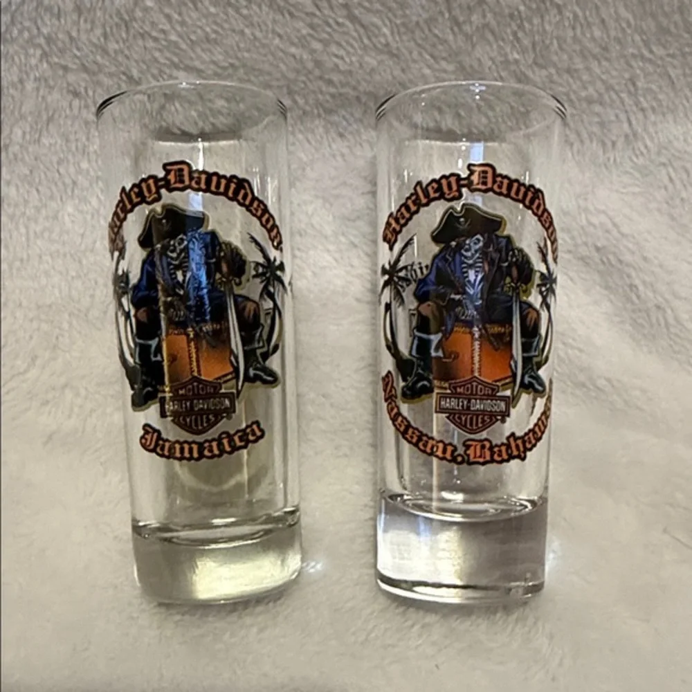 Harley Davidson tall shot glasses - Bahamas & Jamaica